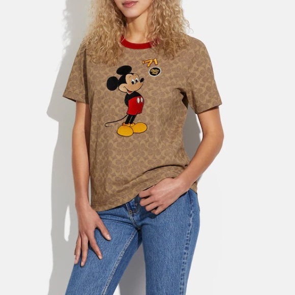 Coach Tops Nwt Disney X Coach Mickey Mouse Signature T Shirt Unisex